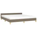 Cadre de lit avec tête de lit Taupe 160x200 cm Tissu