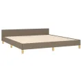 Cadre de lit avec tête de lit Taupe 160x200 cm Tissu