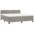 cadre de lit avec matelas LED Gris clair 180x200 cm