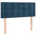 cadre de lit et matelas Bleu foncé 80x200 cm Velours