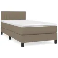 cadre de lit avec matelas Taupe 100x200 cm Tissu