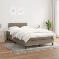 cadre de lit avec matelas Taupe 120x200 cm Tissu