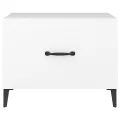 Tables basses avec pieds en métal 2 pcs Blanc 50x50x40 cm