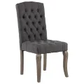 Chaises à manger lot de 2 gris tissu à l'aspect de lin