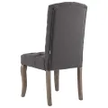 Chaises à manger lot de 2 gris tissu à l'aspect de lin