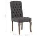 Chaises à manger lot de 2 gris tissu à l'aspect de lin