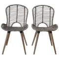 Chaises à manger lot de 6 marron rotin naturel