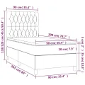 cadre de lit avec matelas Bleu 90x200 cm Tissu