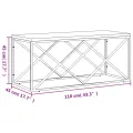 Table basse acier inoxydable et bois massif de récupération