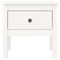 Table d'appoint Blanc 50x50x49 cm Bois massif de pin
