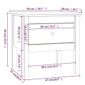 Table d'appoint Blanc 50x50x49 cm Bois massif de pin
