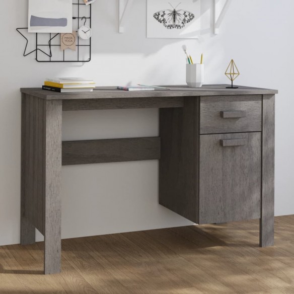 Bureau HAMAR Gris clair 113x50x75 cm Bois massif de pin