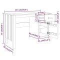 Bureau HAMAR Gris clair 113x50x75 cm Bois massif de pin