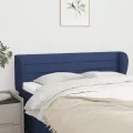 Tête de lit avec oreilles Bleu 147x23x78/88 cm Tissu