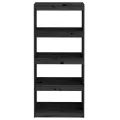 Bibliothèque/Séparateur de pièce Noir 60x30x135,5 cm Pin solide