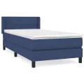 cadre de lit avec matelas Bleu 80x200 cm Tissu