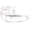 Cadre de lit Blanc Bois de pin massif 160x200 cm