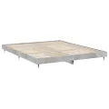 Cadre de lit gris béton 200x200 cm bois d'ingénierie