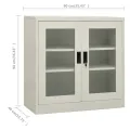 Armoire de bureau Gris clair 90x40x90 cm Acier