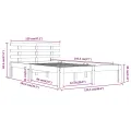 Cadre de lit Blanc Bois massif 120x190 cm Petit double