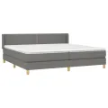cadre de lit avec matelas Gris foncé 200x200cm Tissu