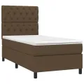 cadre de lit et matelas et LED Marron foncé 80x200cm