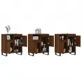Buffets 3 pcs Chêne marron Bois d'ingénierie