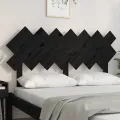 Tête de lit Noir 141x3x80,5 cm Bois massif de pin