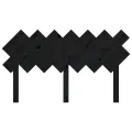 Tête de lit Noir 141x3x80,5 cm Bois massif de pin