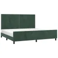Cadre de lit avec tête de lit Vert foncé 200x200 cm Velours