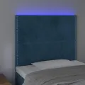Tête de lit à LED Bleu foncé 80x5x118/128 cm Velours