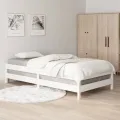 Lit empilable Blanc 100x200 cm Bois de pin massif