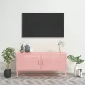 Meuble TV Rose 105x35x50 cm Acier
