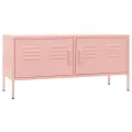 Meuble TV Rose 105x35x50 cm Acier
