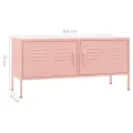 Meuble TV Rose 105x35x50 cm Acier