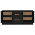 Meuble TV Noir 100x34x40 cm Bois de pin massif