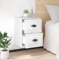Tables de chevet murales 2 pcs blanc brillant 41,5x36x53 cm