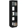 Bibliothèque/Séparateur de pièce Noir 40x35x167 cm Pin solide