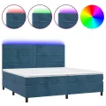 cadre de lit avec matelas LED Bleu foncé 200x200 cm