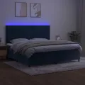 cadre de lit avec matelas LED Bleu foncé 200x200 cm
