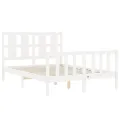 Cadre de lit avec tête de lit blanc 140x190 cm bois massif