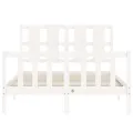 Cadre de lit avec tête de lit blanc 140x190 cm bois massif