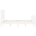 Cadre de lit avec tête de lit blanc 140x190 cm bois massif