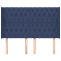 Tête de lit avec oreilles Bleu 163x16x118/128 cm Tissu