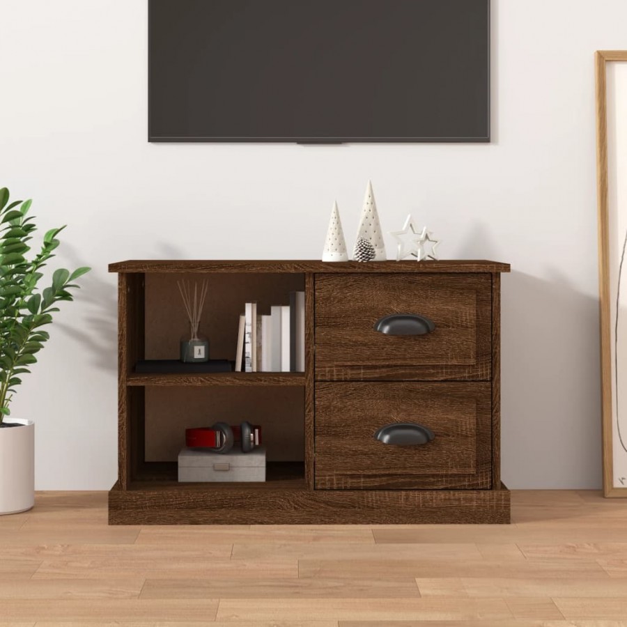 Meuble TV chêne marron 73x35,5x47,5 cm bois d'ingénierie