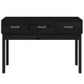 Table console Noir 114x40x75 cm Bois massif de pin