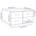 Table basse Gris 80x80x45 cm Bois massif de pin