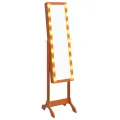 Miroir sur pied blanc avec LED 34x37x146 cm