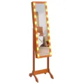 Miroir sur pied blanc avec LED 34x37x146 cm