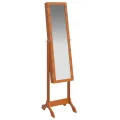 Miroir sur pied blanc avec LED 34x37x146 cm